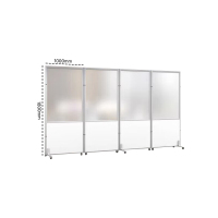 苏宁 质凡 办公室可移动活动挡板折叠屏风隔断(磨砂亚克力)/ZF-GD020/1.0米宽*1.8米高