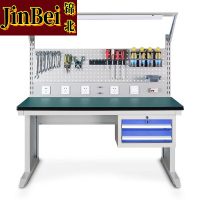 锦北防静电工作台车间流水线操作台带灯工具台1.2长620挂板+抽屉+套餐