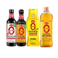 海天 0添加组合四件套 草菇老抽500mL+生抽500ml+料酒500mL+蚝油625g