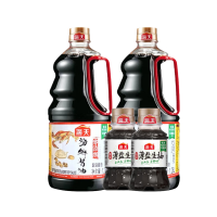 海天 调味品组合 薄盐生抽100mL×2瓶+海鲜酱油1.28L×2瓶 厨房炒菜
