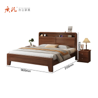 苏宁 质凡 宿舍公寓纯实木床胡桃色床框架结构/ZF-SMC035/1.8米*2米