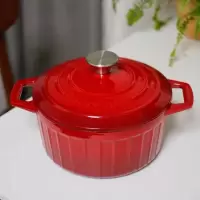 博朗菲(Borownfie) 德系珐琅铸铁锅家用 赫本红黑珐琅锅 22cm红色BO22R