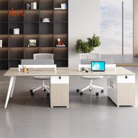 苏宁 质凡 办公家具简约职员带柜员工桌子