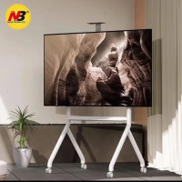 NB P200(60-100)英寸移动电视支架落地升降人字形推车 珍珠白