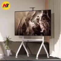 NB P200(60-100)英寸移动电视支架落地升降人字形推车 珍珠白