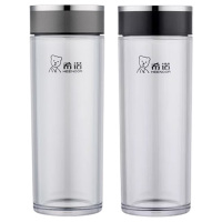 希诺塑料杯400ml金属杯盖轻便耐用XN-8089(颜色随机)