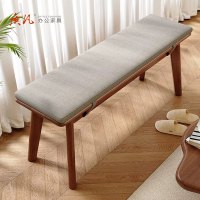 苏宁 质凡 北欧全实木长条带软包实木凳 120*30*45cm颜色备注