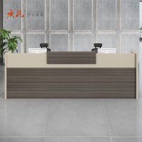 苏宁 质凡 创意前台桌接待简约公司含柜吧台桌 3000x600x1100mm