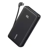 安克Anker 自带type-c线充电宝22.5W快充移动电源(20000mAh)110E黑色