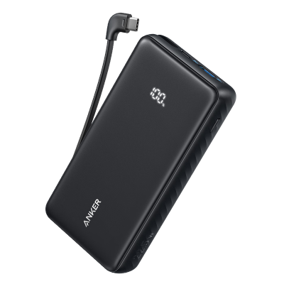 安克Anker 自带type-c线充电宝22.5W快充移动电源(20000mAh)110E黑色