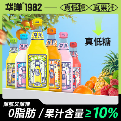 华洋1982汽水桂花混合口味果汁型碳酸饮料358ml*6瓶
