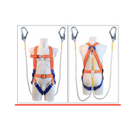 乐顺五点式安全带2米双大钩带缓冲双绳安全绳 单位:件