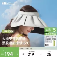 蕉下女士贝壳黑胶防晒帽BM532 浅炭灰