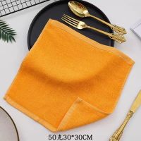 纯棉小方巾全棉四角毛巾擦手抹布-50g橙色(10条装)尺寸30*30cm