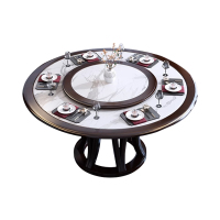 中豫鑫泽 ZYXZ3110412 岩板餐桌实木圆形餐桌椅组合1.6米圆桌10把餐椅