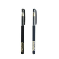 晨光(M&G)A4002黑金系列中性笔全针管碳素黑色磨砂杆考试水笔办公签字笔 0.5黑色12支装