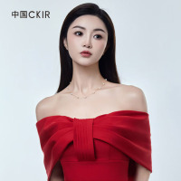 Cmierf Kuect(中国CKIR)丝绸白满天星珍珠锁骨项链18K金CKIR-Z92523