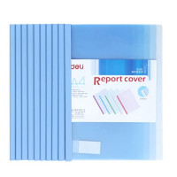 得力A4水滴形拉杆夹 彩色半透明抽杆夹文件夹 6mm报告夹简历夹5538蓝色