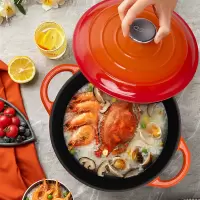 爱仕达珐琅瓷汤锅TF22Q3TG-O 22cm大口径燃气灶单底有盖汤锅轻奢设计3.8kg