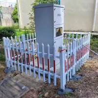 PVC社区围墙护栏 变压器围栏 电力绝缘箱隔离栅栏1.2M高度(60M以上带2门) 单位:米