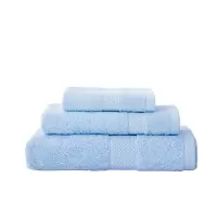 罗莱 清漪素色纯棉方面浴礼盒(方巾+毛巾+浴巾)蓝色