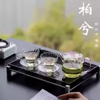 柏兮 粉色蝴蝶女士茶具套装带杯垫