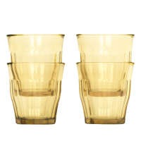 康宁 百丽玻璃水杯套装4件耐高温泡茶杯喝水杯啤酒杯咖啡杯牛奶果汁杯