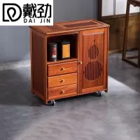 戴劲实木移动茶水柜茶桌边柜泡茶台家用烧水壶一体边柜单门三抽带盖板