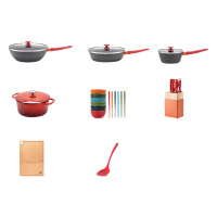 双立人厨具套装煎炒炖煮一套备齐耐磨外壁烹然心动款1024789