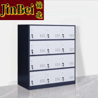锦北多门更衣柜带锁工具柜教室学生书包柜多格子收纳柜 灰白十二门