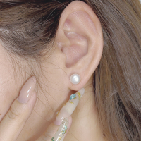 北京黄金女士珍珠耳钉日韩风格精致镶嵌时尚百搭饰品