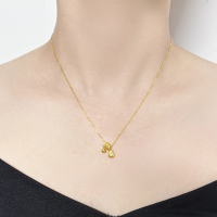 北京黄金 足银 999 镶石胖福串圈套链 国风招财银项链生日送礼礼物