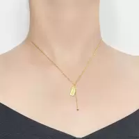 北京黄金女士足银项链日韩风格优雅送恋人无镶嵌设计