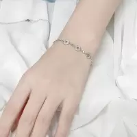 北京黄金女士足银手链日韩风格优雅百搭送恋人礼物