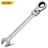 得力工具 DL34215 镜面活头两用棘轮快扳(银) 15mm(单位:把)