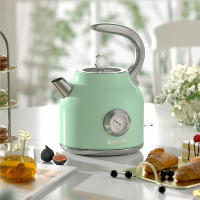 苏宁宜品推荐不锈钢电水壶1.7L底盘加热绿色防干烧设计适合4-6人家庭使用