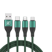 忆捷(EAGET)EC008S 三合一快充数据线60W快充适用 12Type-C华为安卓手机墨绿