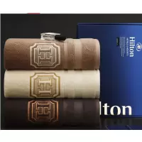 希尔顿酒店浴巾 纯棉A类加大加厚 男女成人浴巾礼盒 深灰150*80cm运动