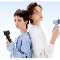 几素 高速小风炮小风扇手持迷你小型风扇随身便携式usb充电大风力办公室学生轻音户外露营电风扇 [新款-灰]高速小风炮