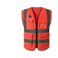 诺瑞斯安防静电红色反光背心(20件起订可定制背后LOGO 详联客服)
