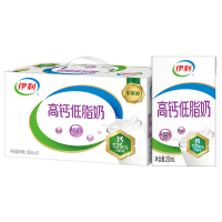 [2月生产]伊利 高钙低脂牛奶250ml*21盒/箱 加25%钙 早餐伴侣 礼盒装