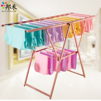 【苏宁易购超市】邦禾 太空铝晾衣架 落地 折叠翼型阳台晒衣架 晾衣杆 室内挂衣架