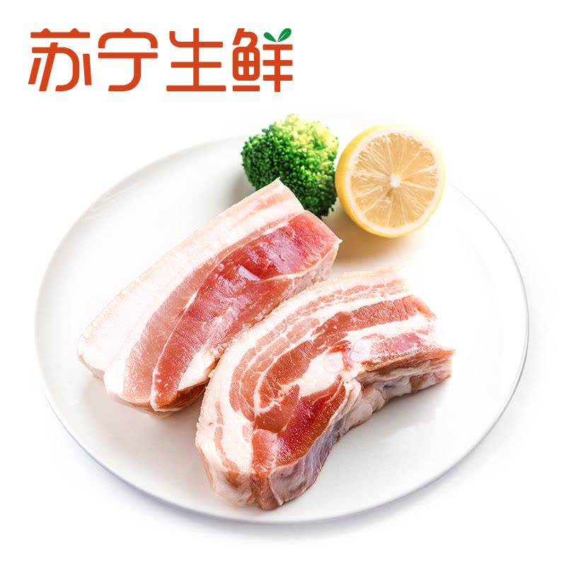 [苏宁生鲜]原膳丹麦皇冠天然谷饲五花肉(带皮带骨)400g图片