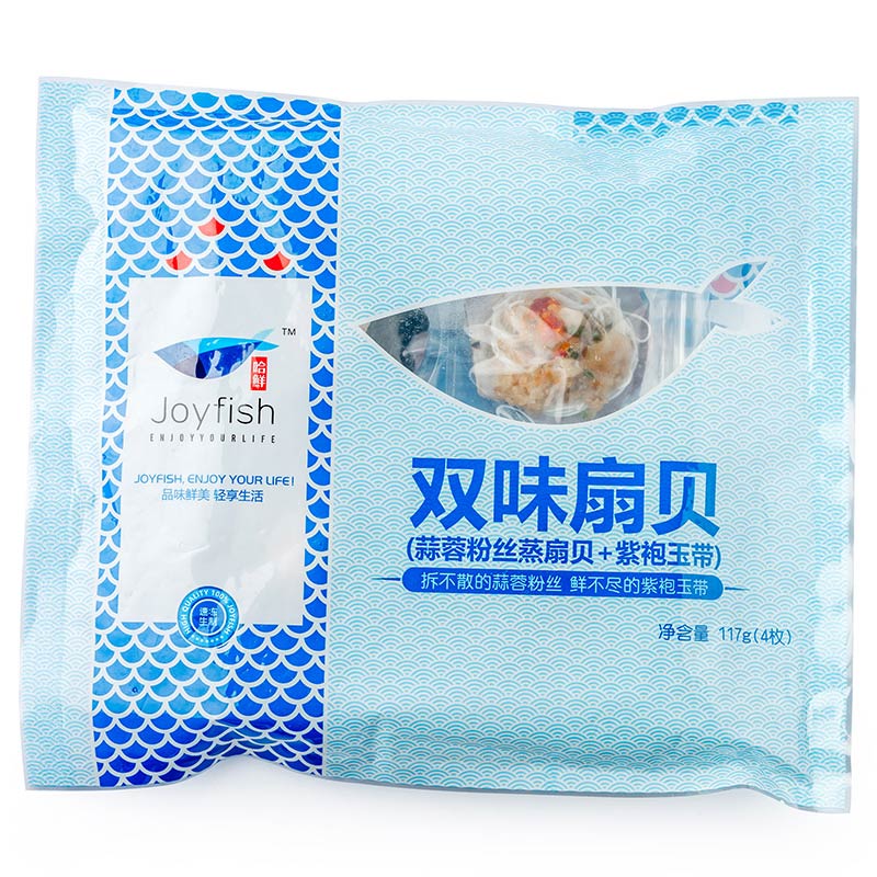 [苏宁生鲜] Joyfish双味扇贝(蒜蓉粉丝蒸扇贝+紫袍玉带)117g