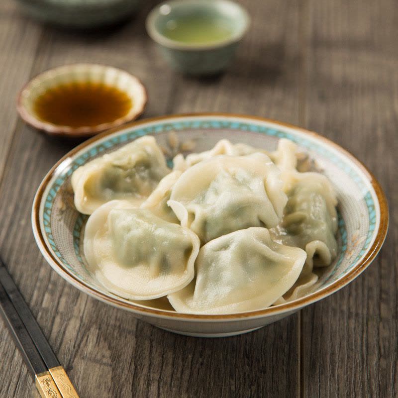 [苏宁生鲜] 龙凤荠菜猪肉水饺690g图片