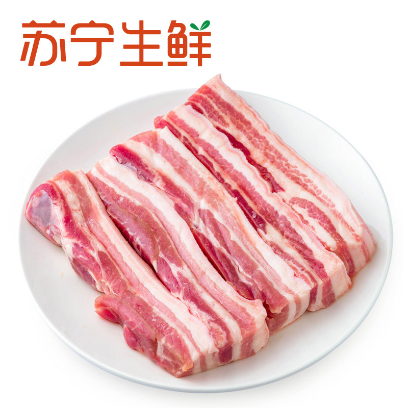 【苏宁生鲜】中润长江优选冷鲜真空五花1kg 精选肉类