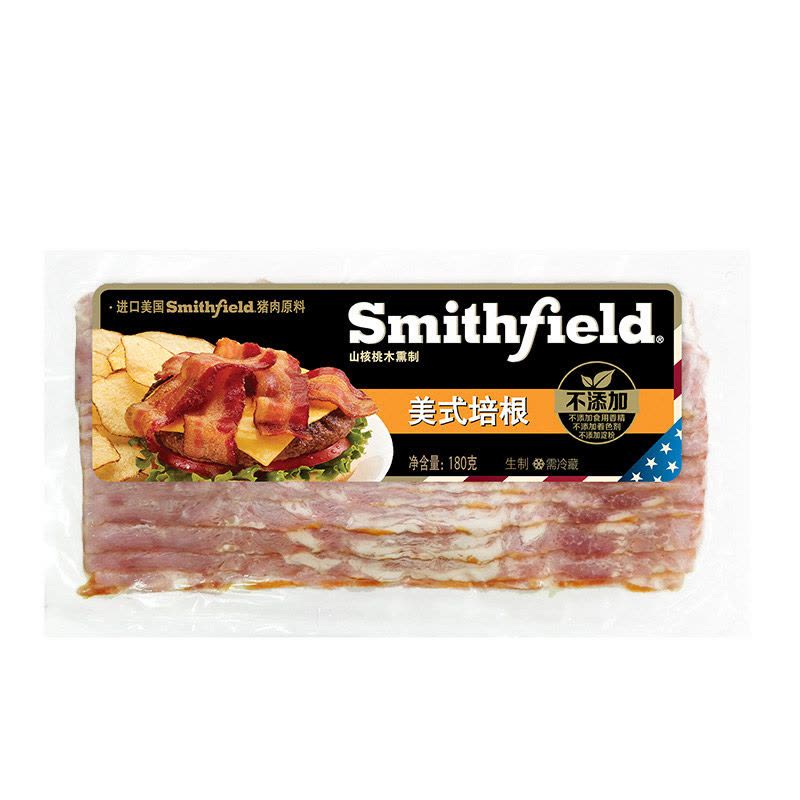【苏宁生鲜】Smithfield美式培根(山核桃木熏制)180g 方便速食图片