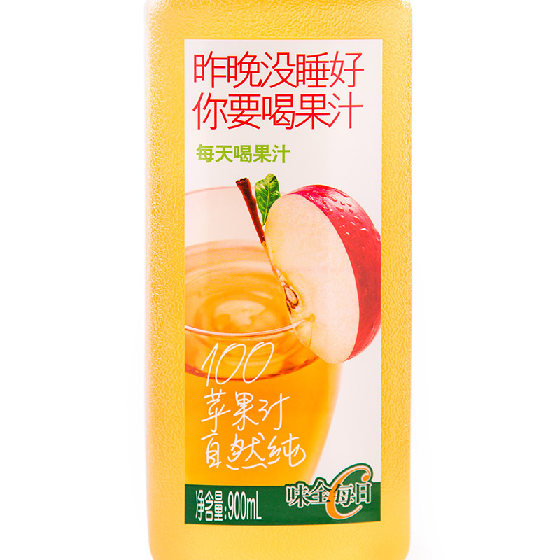 【苏宁生鲜】味全每日C纯果汁苹果汁900ml