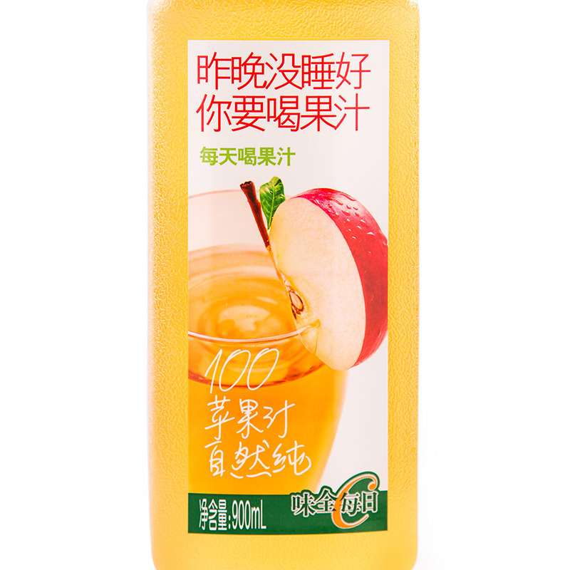【苏宁生鲜】味全每日C纯果汁苹果汁900ml