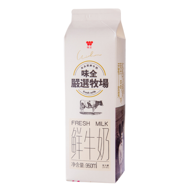 [苏宁生鲜]味全无调整高品质鲜牛奶950ml